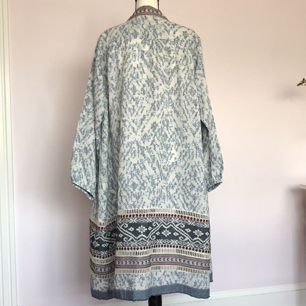 Anthropologie Maeve Blue Arwen Ikat Duster - Picture 5 of 14
